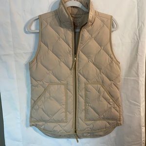 J Crew puffer vest, tan, size XS